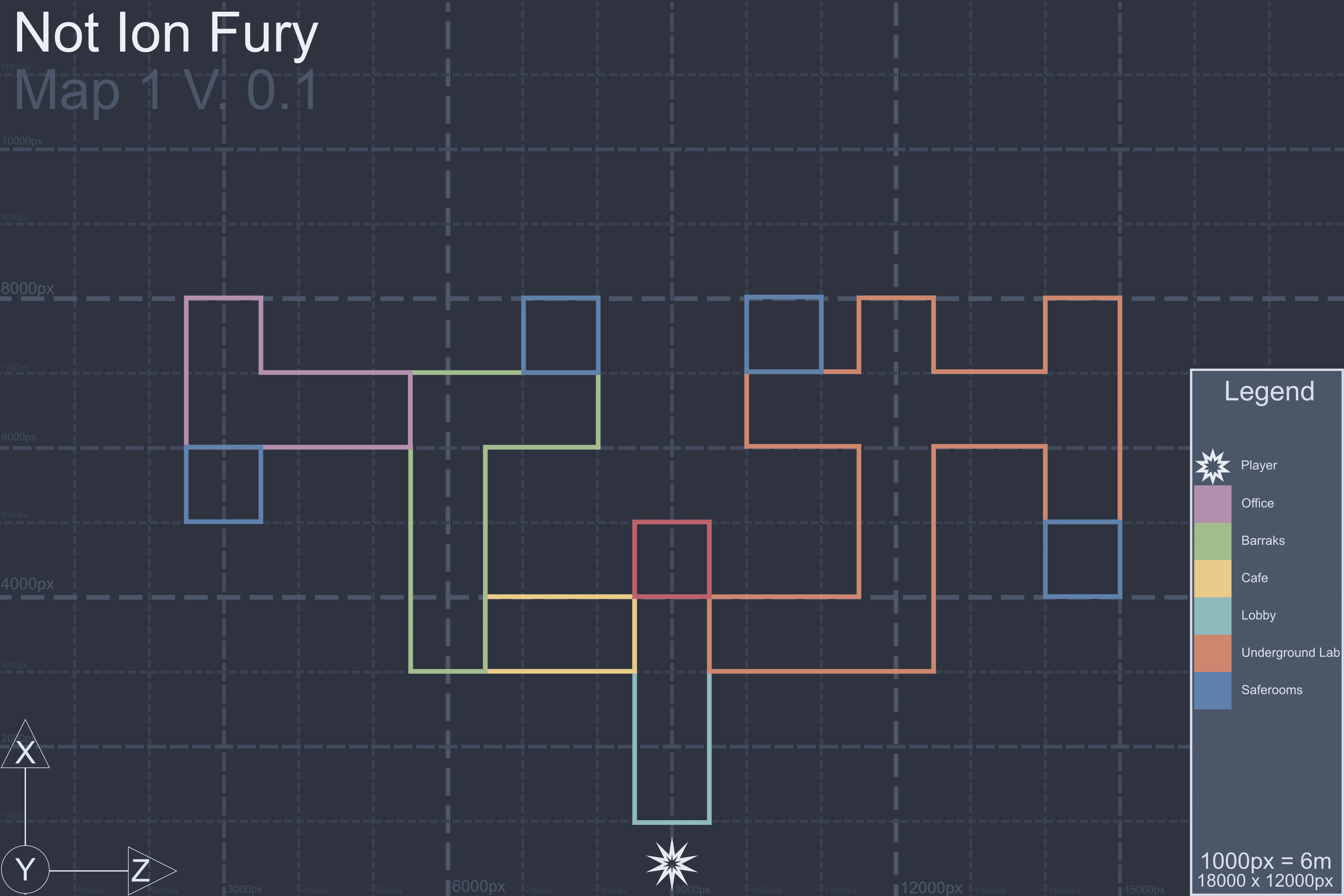 A T shaped map for the game's concept